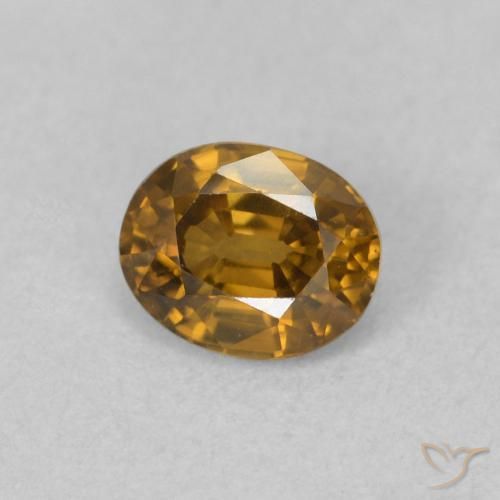 0.62 ct Golden Zircon Stone, Natural Zircon in Oval Facet Shape for Sale