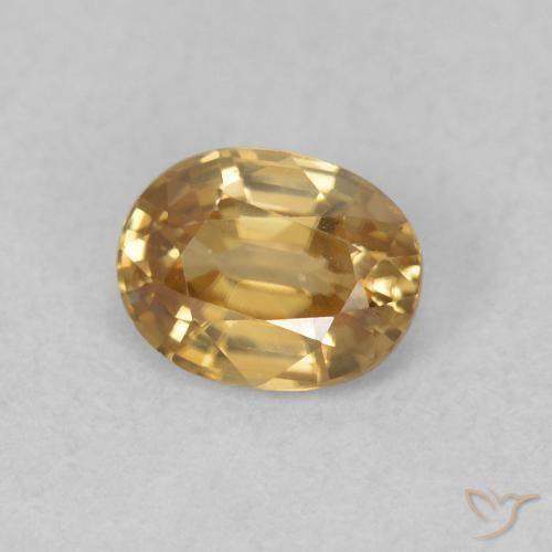 0.63 ct Golden Zircon Stone, Natural Zircon in Oval Facet Shape for Sale
