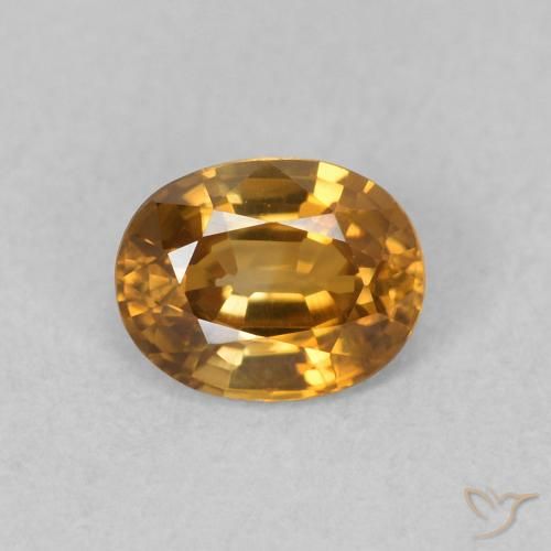 0.62ct Natural Golden-Brown Zircon, Oval, VVS