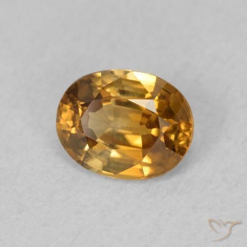0.62 ct Golden Zircon Stone, Natural Zircon in Oval Facet Shape for Sale