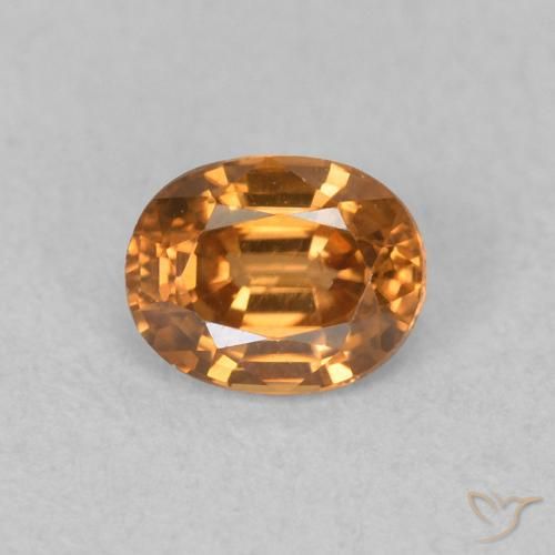 0.65ct Natural Medium Orange Zircon, Oval, VVS