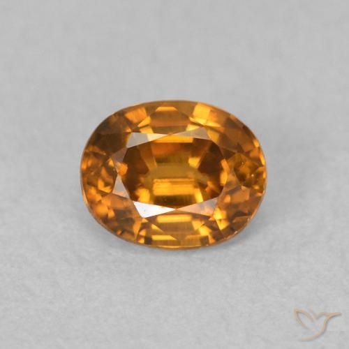 0.64ct Natural Orange Brown Zircon, Oval, VVS