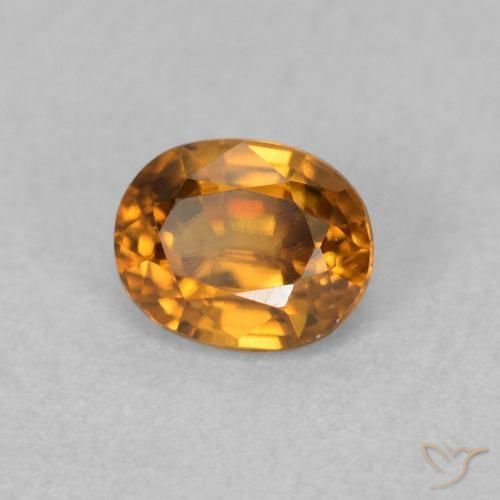 0.64 ct Orange Zircon Stone, Natural Zircon in Oval Facet Shape for Sale