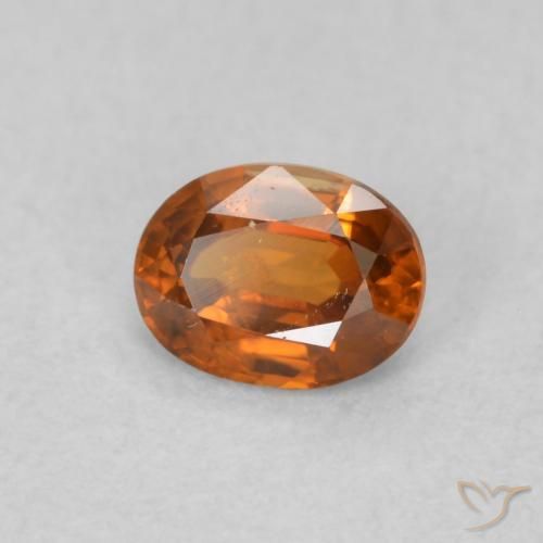 0.52 ct Orange Zircon Stone, Natural Zircon in Oval Facet Shape for Sale