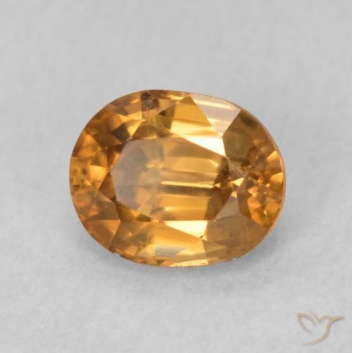 0.95 ct Orange Zircon Stone, Natural Zircon in Oval Facet Shape for Sale