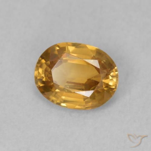 0.53 ct Golden Zircon Stone, Natural Zircon in Oval Facet Shape for Sale