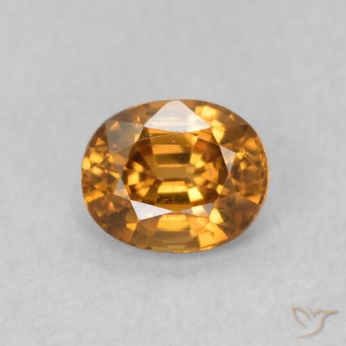 0.67ct Natural Orange Brown Zircon, Oval, VS