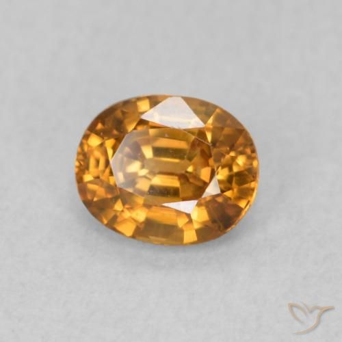0.67 ct Orange Zircon Stone, Natural Zircon in Oval Facet Shape for Sale