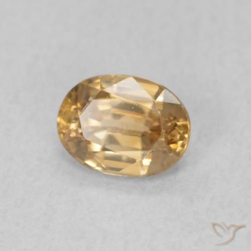 0.57 ct Golden Zircon Stone, Natural Zircon in Oval Facet Shape for Sale