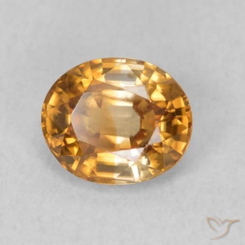 0.96 ct Orange Zircon Stone, Natural Zircon in Oval Facet Shape for Sale