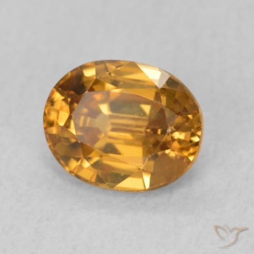 1.00 ct Golden Zircon Stone, Natural Zircon in Oval Facet Shape for Sale