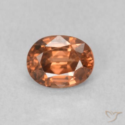 0.59ct Natural Light Orange Zircon, Oval, VVS-VS