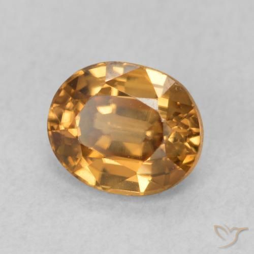 1.02 ct Orange Zircon Stone, Natural Zircon in Oval Facet Shape for Sale