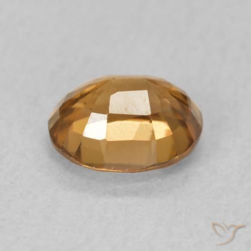 Zircon Gemstone in 5.9 x 4.9 mm Size for Sale, Zircon Stone in Orange Brown Color