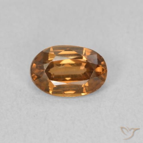 0.75ct Natural Medium Orange Zircon, Oval, VVS-VS