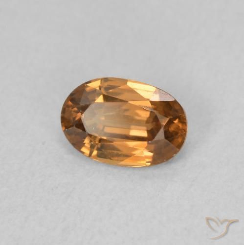 0.75 ct Orange Zircon Stone, Natural Zircon in Oval Facet Shape for Sale