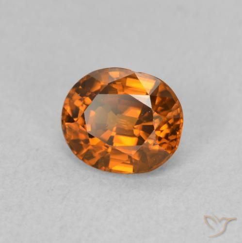 0.99 ct Orange Zircon Stone, Natural Zircon in Oval Facet Shape for Sale