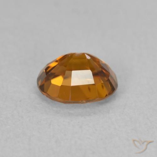 Zircon Gemstone in 5.8 x 4.9 mm Size for Sale, Zircon Stone in Medium Dark-Orange Color