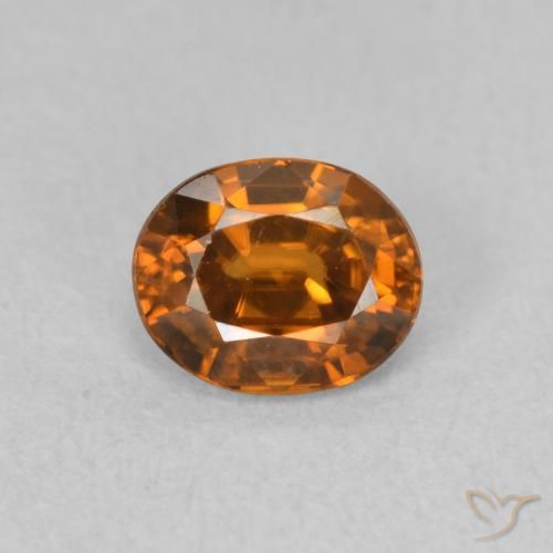 1.07ct Natural Medium Dark-Orange Zircon, Oval, VVS