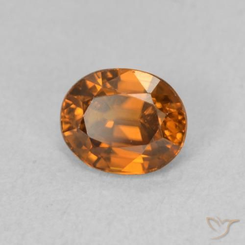 1.07 ct Orange Zircon Stone, Natural Zircon in Oval Facet Shape for Sale