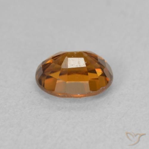 Zircon Gemstone in 6 x 4.9 mm Size for Sale, Zircon Stone in Medium Dark-Orange Color