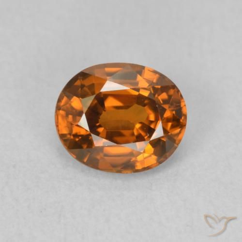 1.09ct Natural Medium Orange Zircon, Oval, VVS