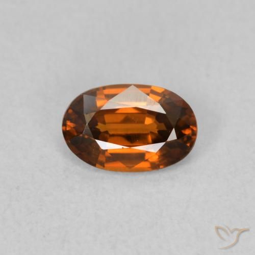 0.64ct Natural Reddish Orange Zircon, Oval, VVS