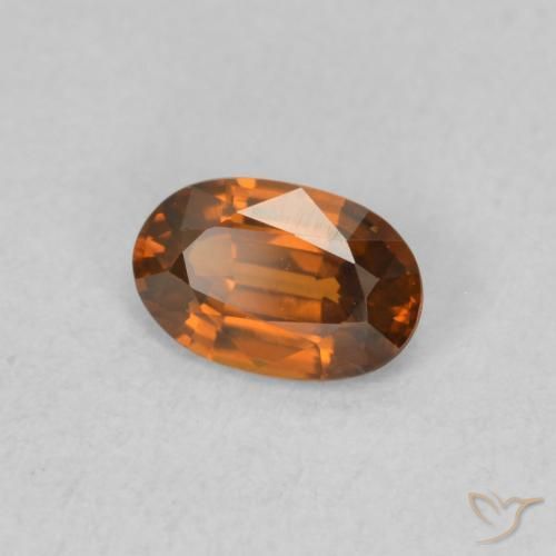 0.64 ct Orange Zircon Stone, Natural Zircon in Oval Facet Shape for Sale
