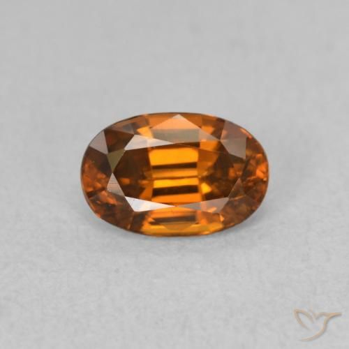 0.80ct Natural Medium Orange Zircon, Oval, VVS