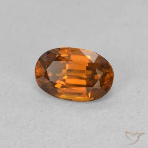 0.80 ct Orange Zircon Stone, Natural Zircon in Oval Facet Shape for Sale