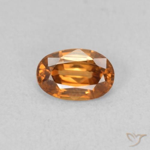 0.64ct Natural Orange Brown Zircon, Oval, VVS