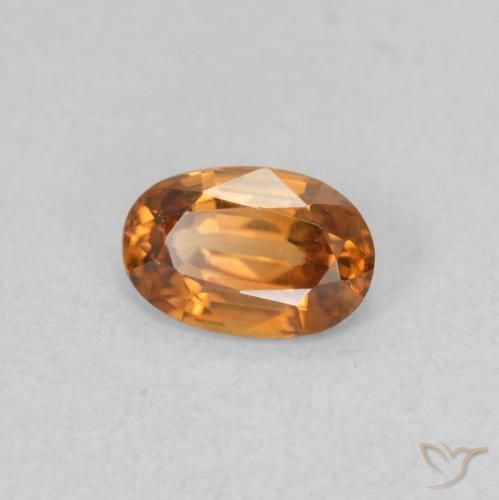0.64 ct Orange Zircon Stone, Natural Zircon in Oval Facet Shape for Sale