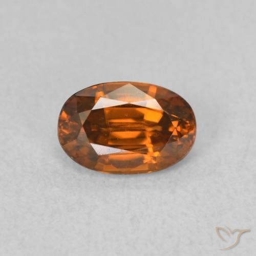 0.82ct Natural Medium Dark-Orange Zircon, Oval, VVS
