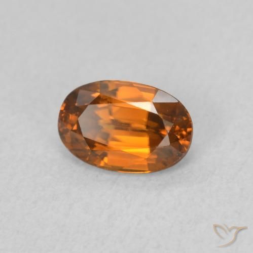 0.82 ct Orange Zircon Stone, Natural Zircon in Oval Facet Shape for Sale