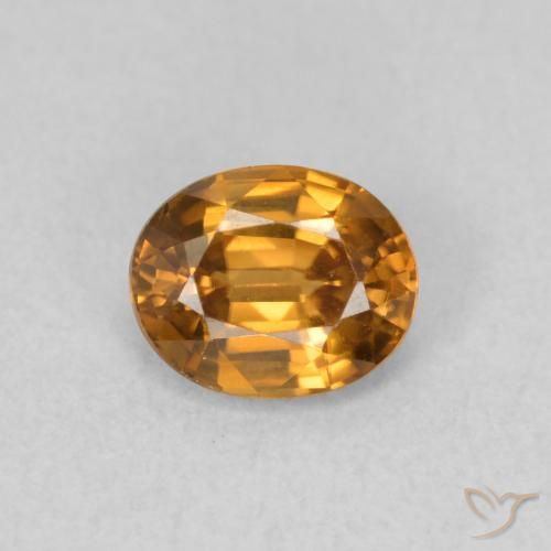 0.94ct Natural Medium Orange Zircon, Oval, VVS