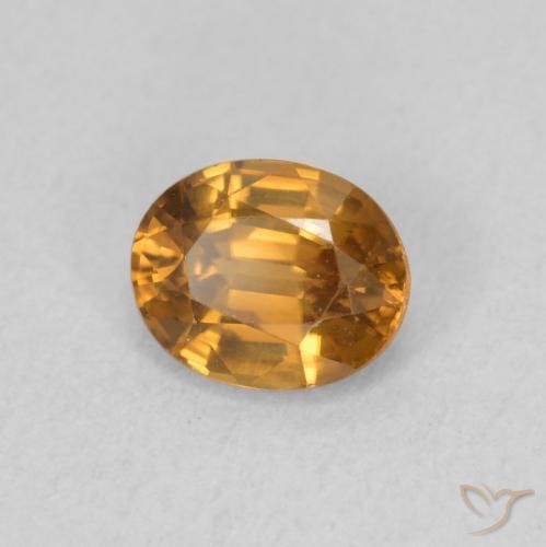 0.94 ct Orange Zircon Stone, Natural Zircon in Oval Facet Shape for Sale