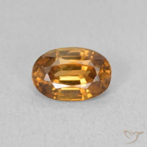 0.80ct Natural Medium Orange Zircon, Oval, VVS