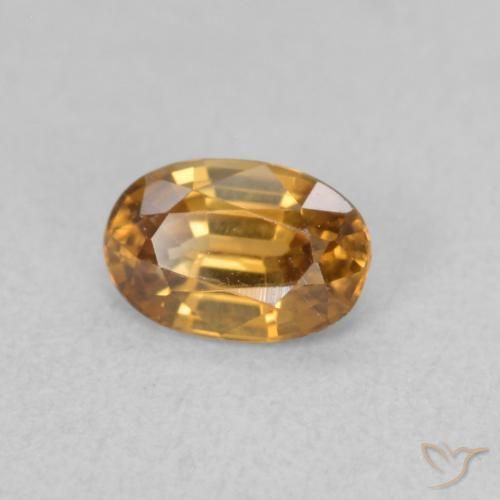 0.80 ct Orange Zircon Stone, Natural Zircon in Oval Facet Shape for Sale