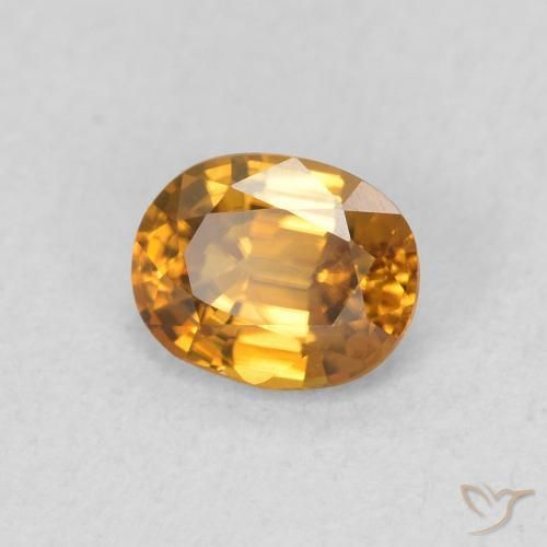 0.65 ct Orange Zircon Stone, Natural Zircon in Oval Facet Shape for Sale