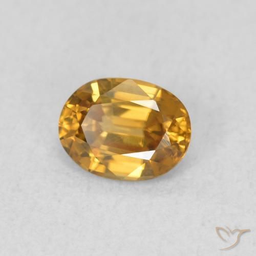 0.59 ct Golden Zircon Stone, Natural Zircon in Oval Facet Shape for Sale
