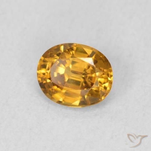 0.57 ct Golden Zircon Stone, Natural Zircon in Oval Facet Shape for Sale