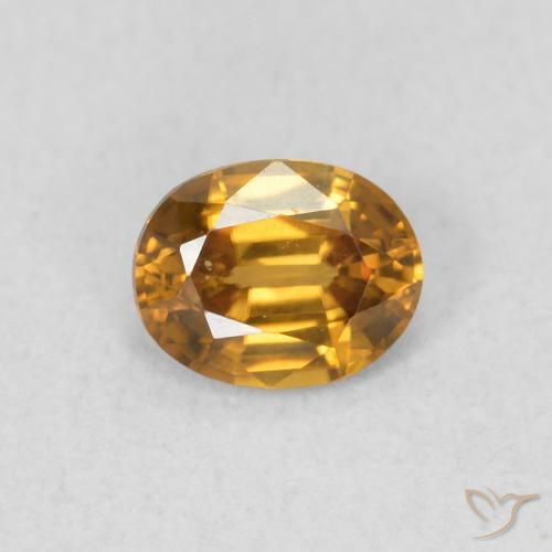 0.58ct Natural Golden-Brown Zircon, Oval, VVS