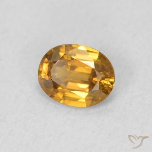 0.58 ct Golden Zircon Stone, Natural Zircon in Oval Facet Shape for Sale