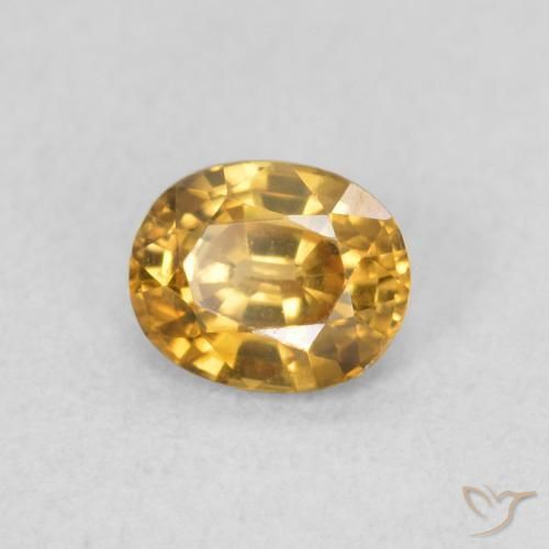 0.65 ct Golden Zircon Stone, Natural Zircon in Oval Facet Shape for Sale
