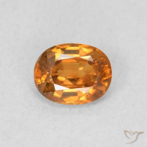 0.61ct Natural Medium Orange Zircon, Oval, VVS-VS