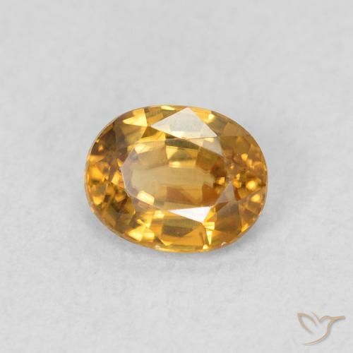 0.64 ct Golden Zircon Stone, Natural Zircon in Oval Facet Shape for Sale