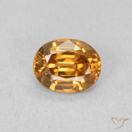 0.62ct Natural Medium Orange Zircon, Oval, VVS
