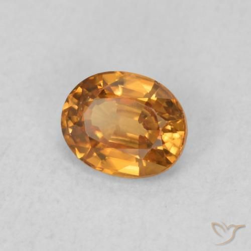 0.61 ct Orange Zircon Stone, Natural Zircon in Oval Facet Shape for Sale