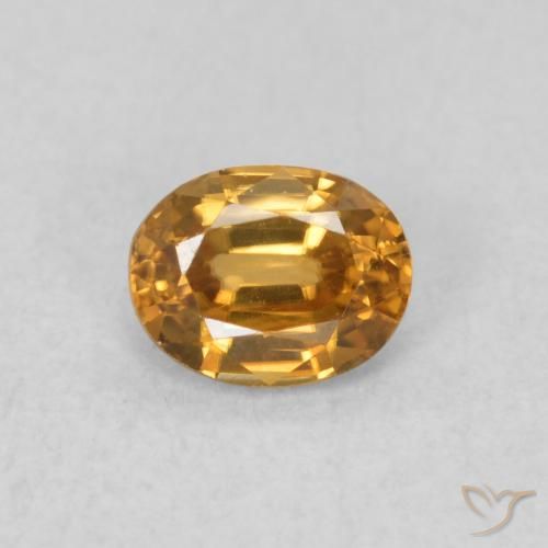 0.61ct Natural Medium Orange Zircon, Oval, VVS