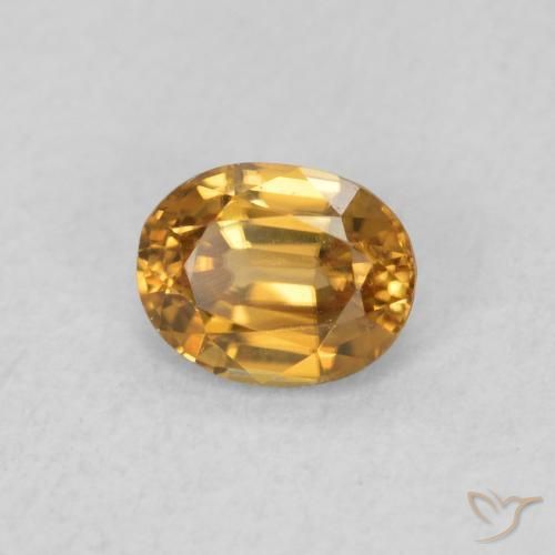 0.61 ct Orange Zircon Stone, Natural Zircon in Oval Facet Shape for Sale
